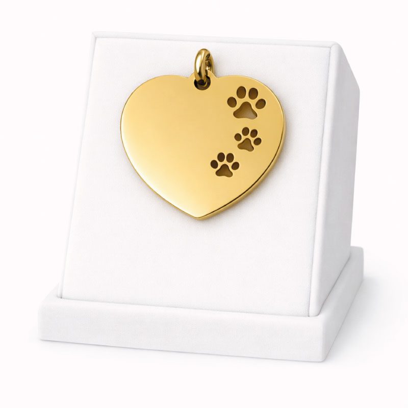 Médaille Petit Coeur Personnalisée - Gravure Laser - Or - 17x18mm