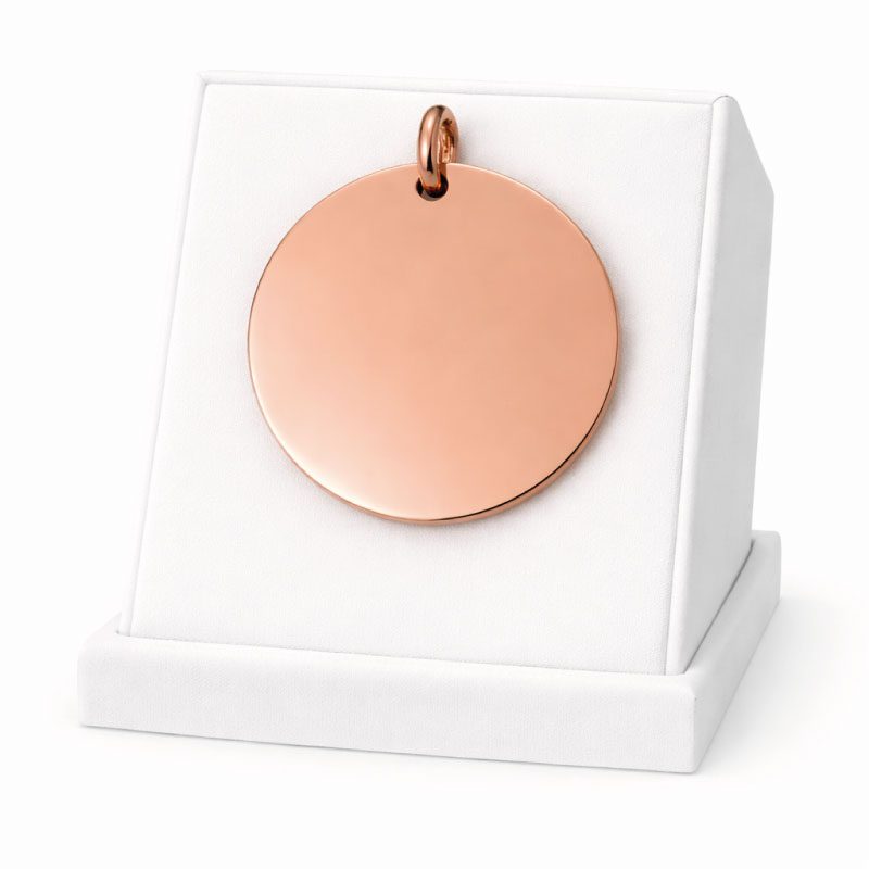 Médaille Ronde Personnalisée - Gravure Laser - Or Rose - ⌀30mm