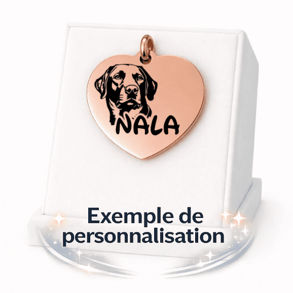 Médaille Coeur Personnalisée - Gravure Laser - Or Rose - 33x34mm