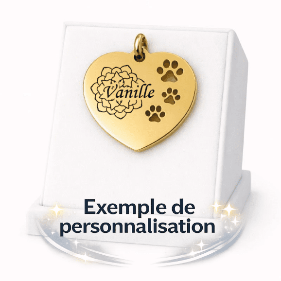 Médaille Petit Coeur Personnalisée - Gravure Laser - Or - 17x18mm
